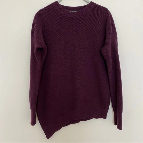 ATHLETA Rest Day Asym Hem Crewneck Sweater Silk XS - Picture 2 of 9